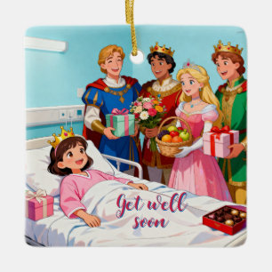 Sick Princess in Hospital with Visitors 1 Ceramic Ornament