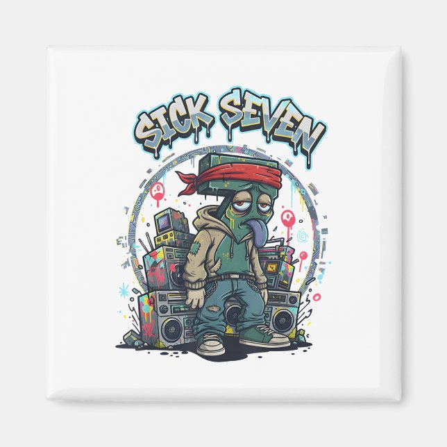 Sick Seven 67 Graffiti Meme Six Seven Fun Street U Magnet (Front)