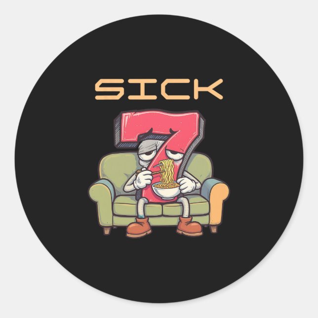 Sick Seven 67 Meme Six Seven 1  Classic Round Sticker (Front)
