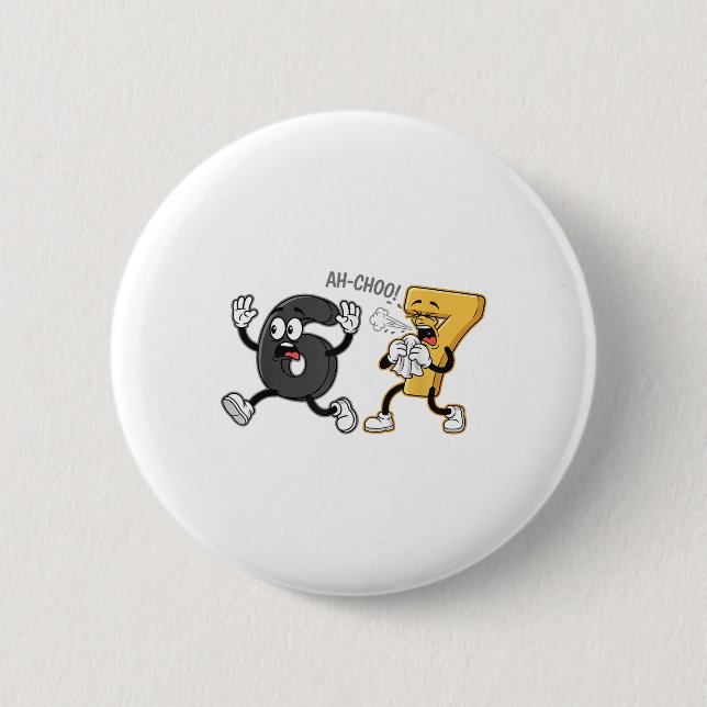 Sick Seven Funny 67 Six Seven Meme Pun Gen Alpha S Button (Front)