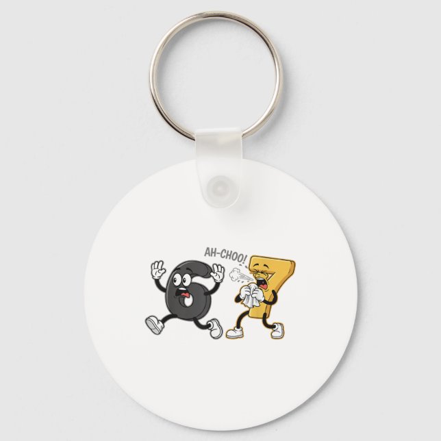 Sick Seven Funny 67 Six Seven Meme Pun Gen Alpha S Keychain (Front)