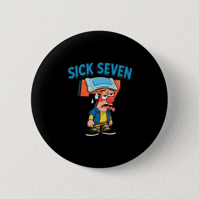 Sick Seven Funny Meme 67 Six Seven Halloween Costu Button (Front)