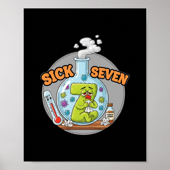 Sick Seven Funny Meme 67 Six Seven Wordplay Humor  Poster (Front)