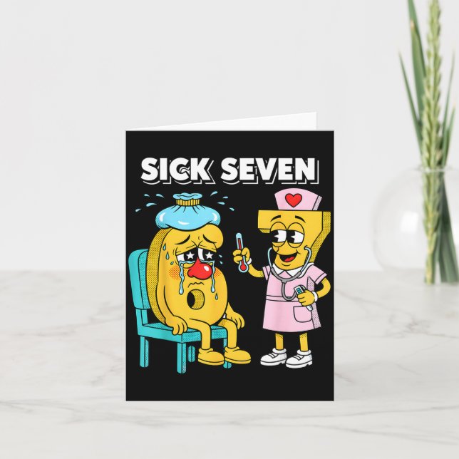 Sick Seven Meme Six Seven Sick 7 Funny Nurse Women Card (Front)