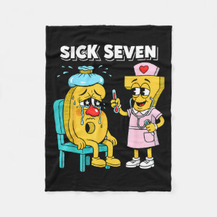 Sick Seven Meme Six Seven Sick 7 Funny Nurse Women Fleece Blanket