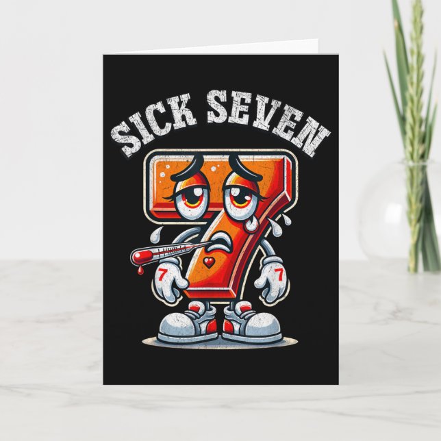 Sick Seven Meme Tee Six Seven Fun Wordplay _1  Card (Front)