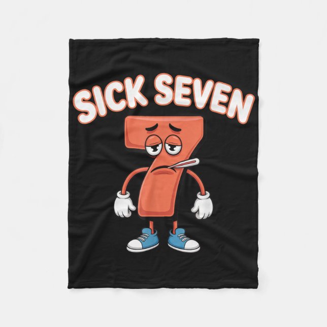Sick Seven Meme Tee Six Seven Fun Wordplay _2  Fleece Blanket (Front)