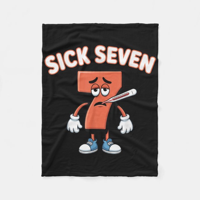 Sick Seven Meme Tee Six Seven Fun Wordplay _4  Fleece Blanket (Front)