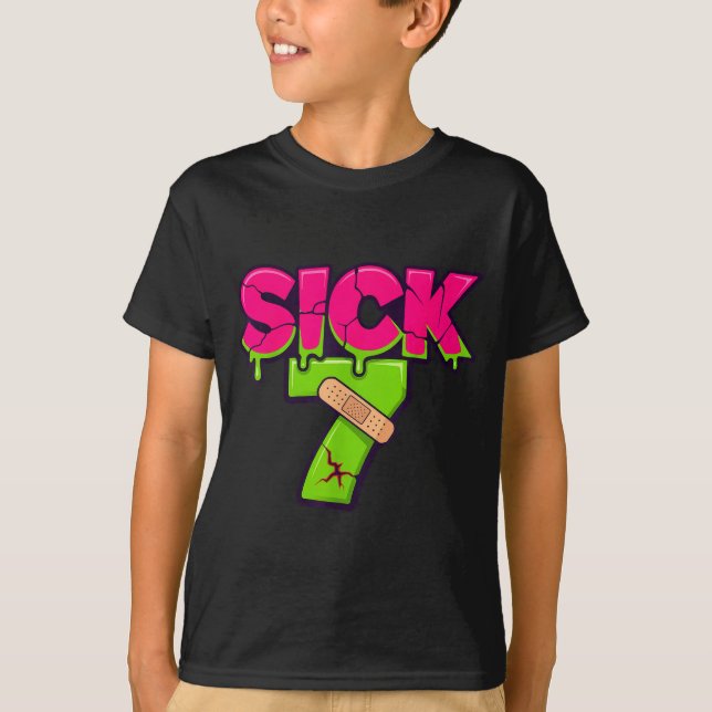 Sick Seven Meme Tee Six Seven Fun Wordplay Drip  (Front)