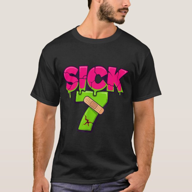 Sick Seven Meme Tee Six Seven Fun Wordplay Drip  (Front)