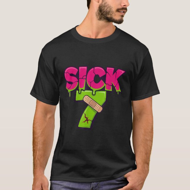 Sick Seven Meme Tee Six Seven Fun Wordplay Drip  (Front)