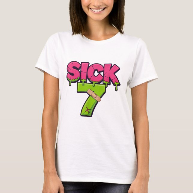 Sick Seven Meme Tee Six Seven Fun Wordplay Drip _2 (Front)
