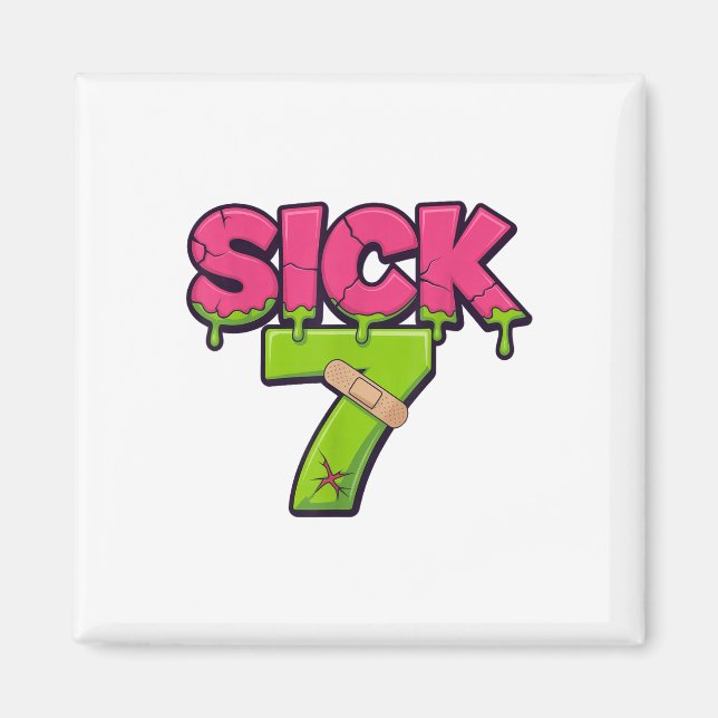 Sick Seven Meme Tee Six Seven Fun Wordplay Drip _2 Magnet (Front)