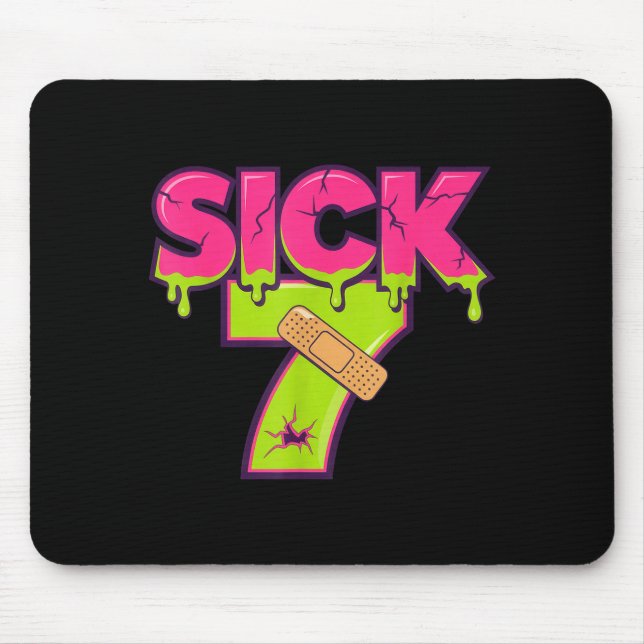 Sick Seven Meme Tee Six Seven Fun Wordplay Drip  Mouse Pad (Front)