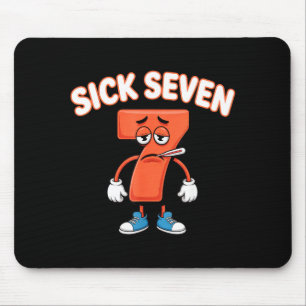 Sick Seven Meme Tee Six Seven Fun Wordplay Mouse Pad