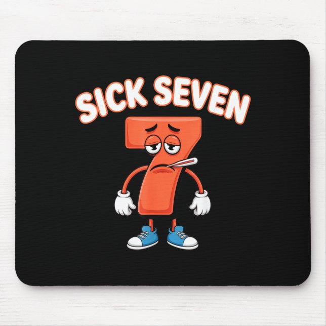 Sick Seven Meme Tee Six Seven Fun Wordplay  Mouse Pad (Front)