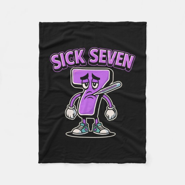 Sick Seven Meme Tee Six Seven Fun Wordplay Sick 7  Fleece Blanket (Front)