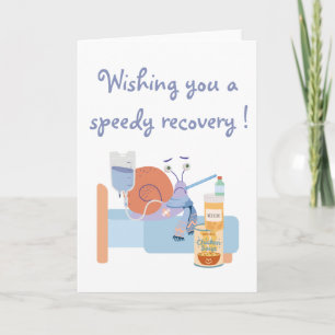 Sick snail get well wishes card