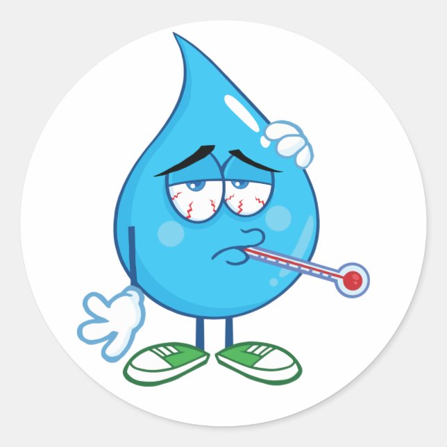 Sick Water Drop Stickers (Front)