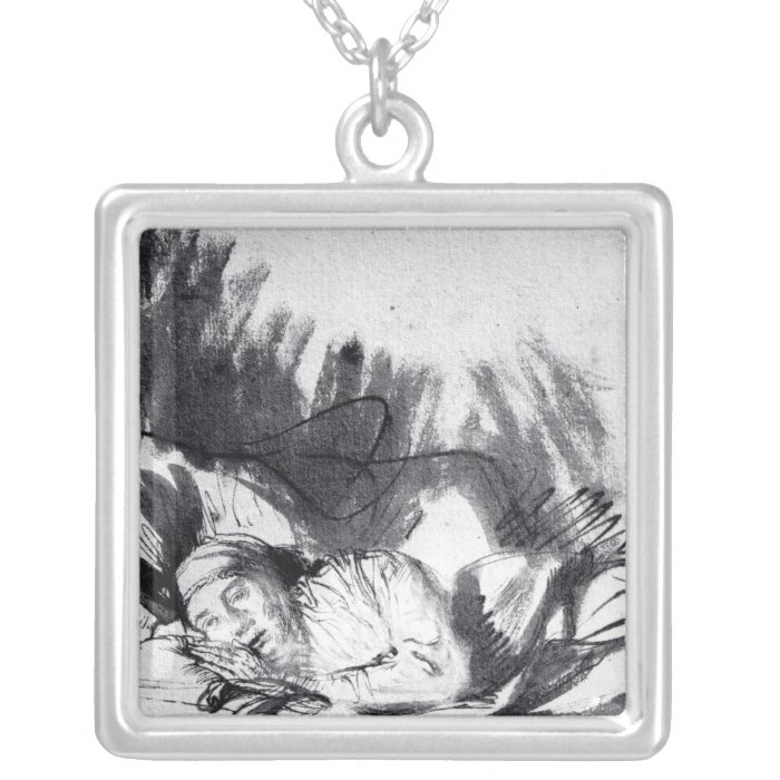 Sick woman in a bed, maybe Saskia Necklace