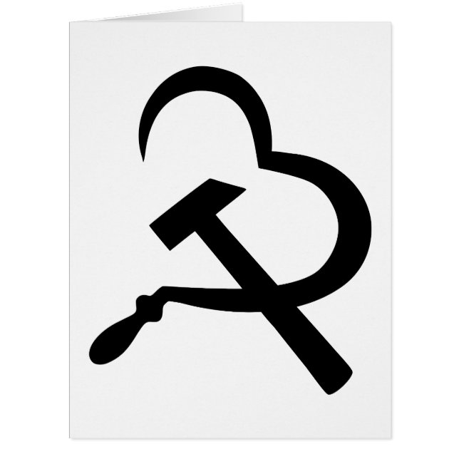 Sickle And Hammer, Heart, Love, Communism Cards (Front)