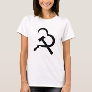 Sickle And Hammer, Heart, Love, Communism T-Shirt