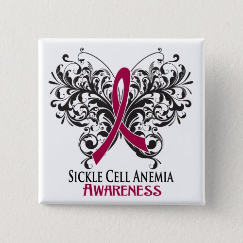 Sickle Cell Anemia Awareness Butterfly Pinback Button