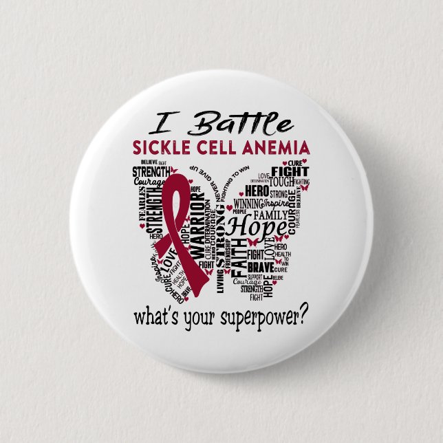 Sickle Cell Anemia Awareness Month Ribbon Gifts Button (Front)