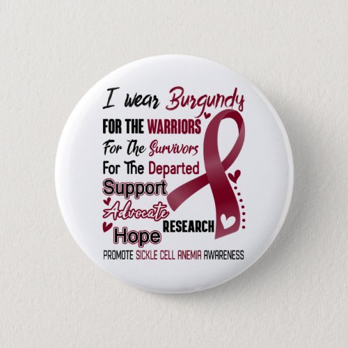 Sickle Cell Anemia Awareness Month Ribbon Gifts Button