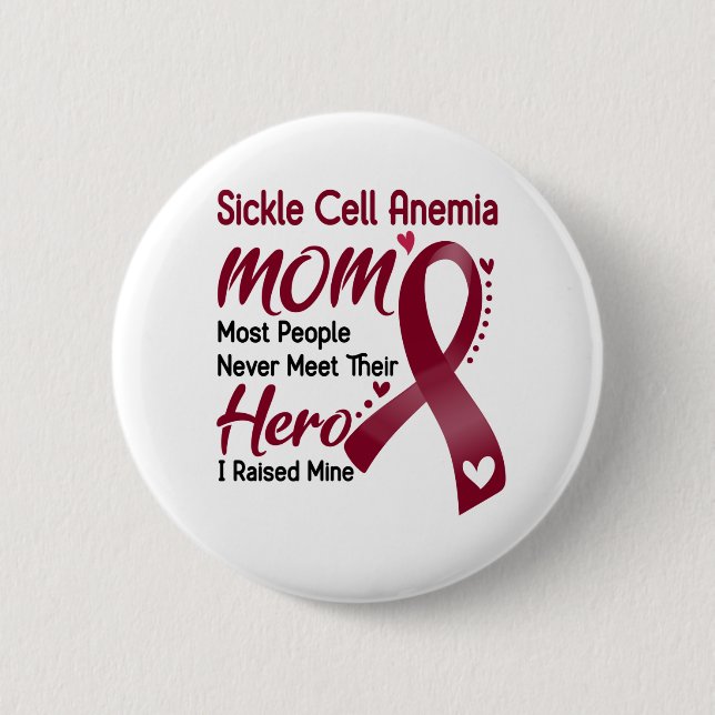 Sickle Cell Anemia Awareness Month Ribbon Gifts Button (Front)
