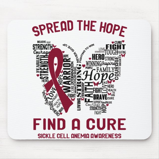 Sickle Cell Anemia Awareness Month Ribbon Gifts Mouse Pad (Front)