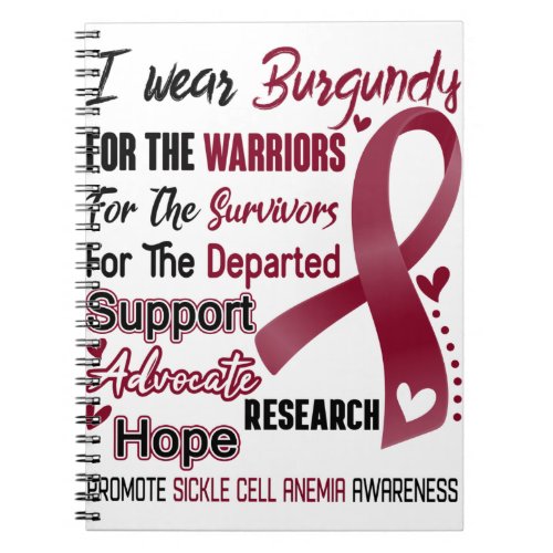 Sickle Cell Anemia Awareness Month Ribbon Gifts Notebook