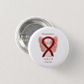Sickle Cell Anemia Awareness Ribbon Angel Buttons (Front & Back)