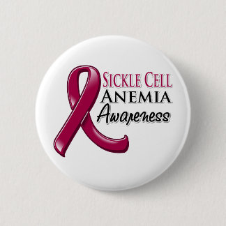 Sickle Cell Anemia Awareness Ribbon Button