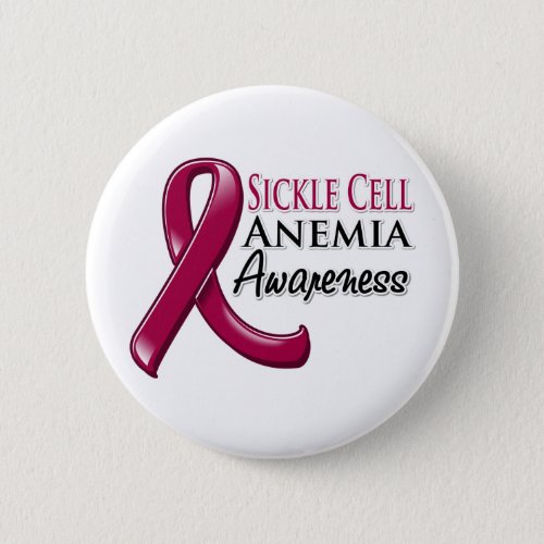 Sickle Cell Anemia Awareness Ribbon Button