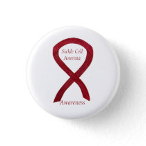 Sickle Cell Anemia Awareness Ribbon Custom Buttons