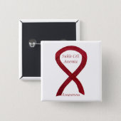 Sickle Cell Anemia Awareness Ribbon Custom Buttons (Front & Back)