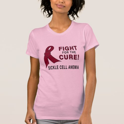 Sickle Cell Anemia Awareness Ribbon Fight Cure T_Shirt