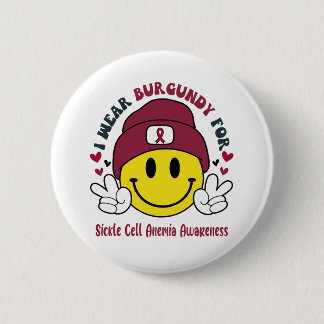 Sickle Cell Anemia Awareness Ribbon Support Gifts Button