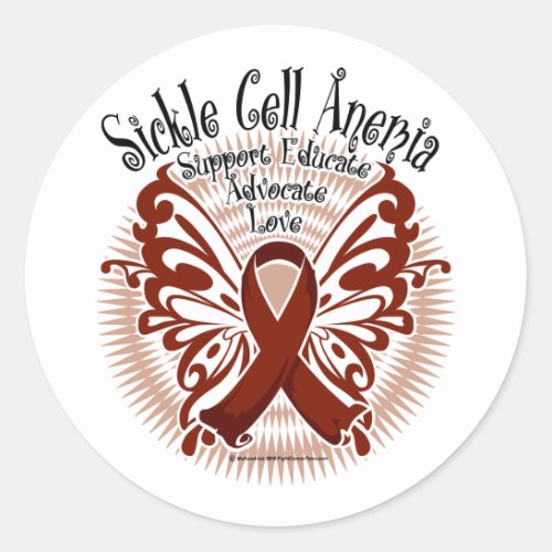 Sickle Cell Anemia Butterfly 3 Classic Round Sticker