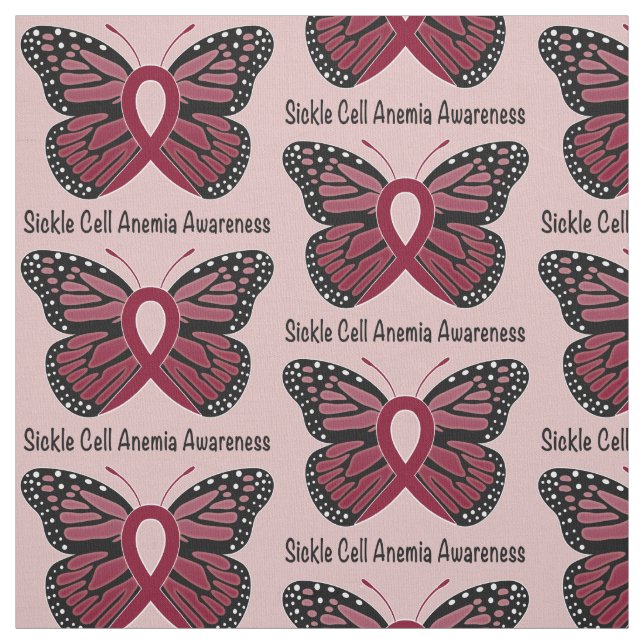 Sickle Cell Anemia Butterfly of Hope Fabric (Swatch)