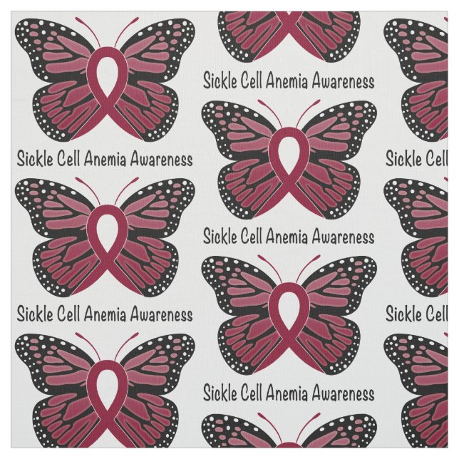 Sickle Cell Anemia Butterfly of Hope Fabric (Swatch)