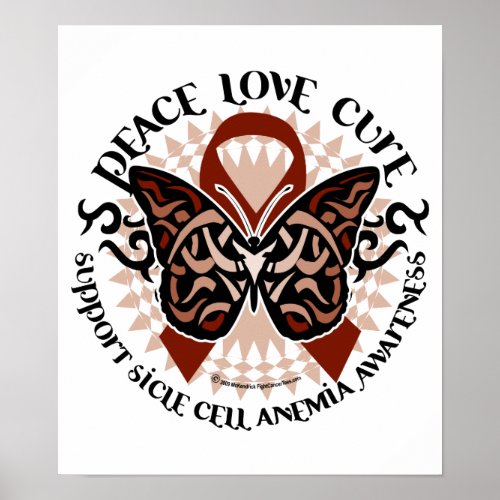 Sickle Cell Anemia Butterfly Tribal Poster
