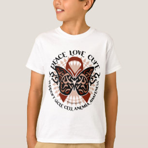 Sickle Cell Anemia Butterfly Tribal T-Shirt