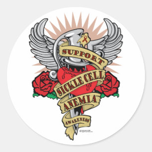 Sickle Cell Anemia Dagger Classic Round Sticker