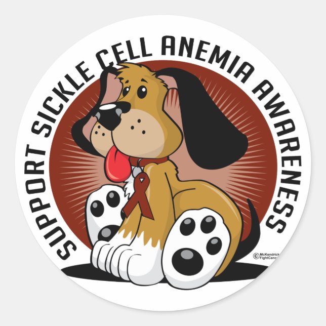 Sickle Cell Anemia Dog Classic Round Sticker (Front)