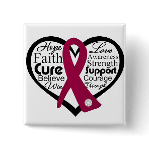 Sickle Cell Anemia Heart Ribbon Collage Button
