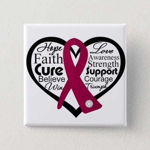 Sickle Cell Anemia Heart Ribbon Collage Button