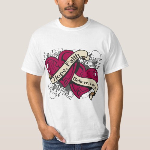 Sickle Cell Anemia Hope Faith Dual Hearts T_Shirt