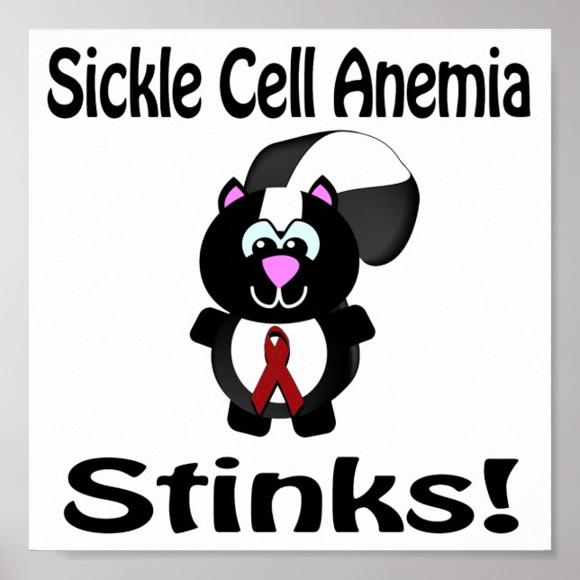 Sickle Cell Anemia Stinks Skunk Awareness Design Poster (Front)